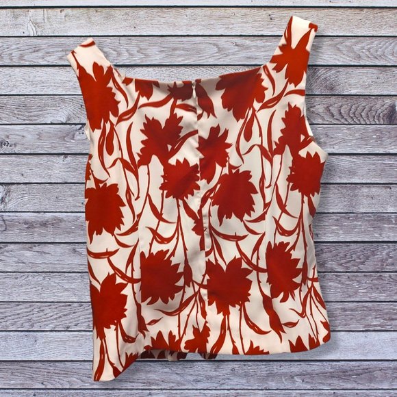 Dressbarn red & white sleeveless zippered blouse size 14, EUC - Picture 2 of 5